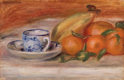 Appelsiner, bananer og tekopp av Pierre-Auguste Renoir