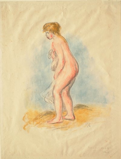 Stående badende kvinne av Pierre-Auguste Renoir