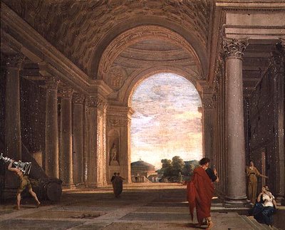 Interiøret til en kirke i Roma (olje på lerret) av Pierre Lemaire