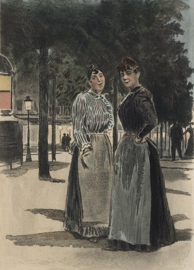 To vanlige kvinner på boulevarden, illustrasjon fra 