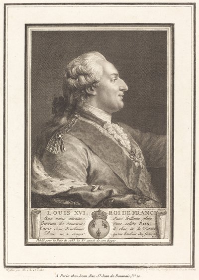 Louis XVI, konge av Frankrike av Pierre Adrien Le Beau after Benedict Alphonse Nicolet