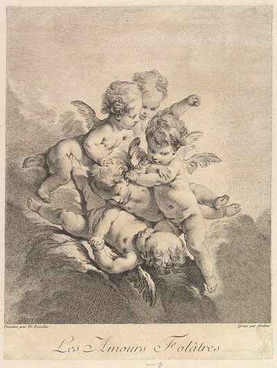 Barn som leker, 1750. av Pierre Alexandre Aveline