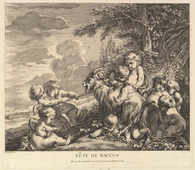 Bacchus-festen, ca. 1738. av Pierre Alexandre Aveline