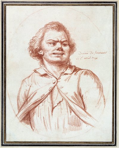 Fransk revolusjon: "" portrett av Georges Jacques Danton (1759-1794) fører til pine" Tegning a la sanguine tilskrevet Pierre Wille (1748-1821) av Pierre Alexandre Wille