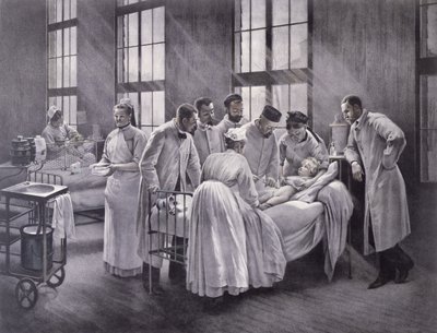 The Croup Cured by Doctor Roux, gravert av E. Buval av Pierre Andre Brouillet