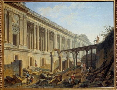Degagering av Louvre Colonnade Works utført av Jacques Germain Soufflot. Maleri av Pierre Demachy av Pierre Antoine Demachy