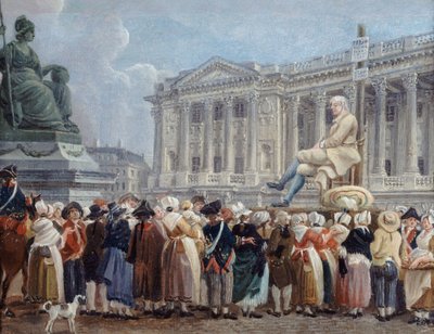Utstilling av Pierre Nicolas Perrin på Place de la Révolution, 29 Vendémiaire, ca. 1793. av Pierre Antoine Demachy