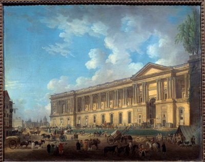 Kolonnaden til det nylig degageerte lamellen. Utsikt over Paris. Maleri av Pierre Demachy (1723-1807) av Pierre Antoine Demachy