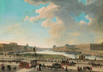 Utsikt over Paris fra Place Dauphine, mellom 1750 og 1775. av Pierre Antoine Demachy