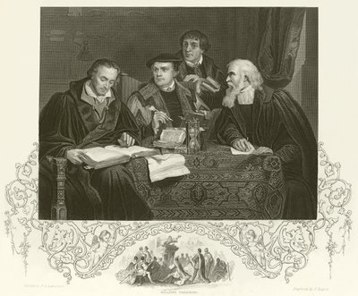 Luther, Melancthon, Pomeranus og Cruciger av Pierre Antoine Labouchere