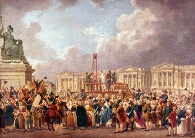 Henrettelse av giljotin i Paris under den franske revolusjonen, 1790-årene 1793-1807 av Pierre Antoine de Machy