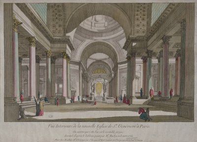 Utsikt over det indre av Pantheon i Paris av Pierre Antoine de Machy