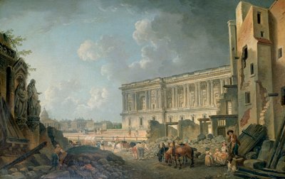 Utsikt over Louvre, c1743-1807 av Pierre Antoine de Machy