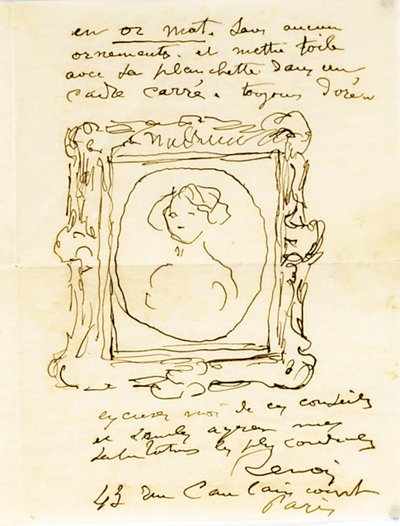 Autografbrev signert til Dr. Fritz Thurneyssen, Paris og Les Collettes, 24. juni 1908 av Pierre Auguste Renoir