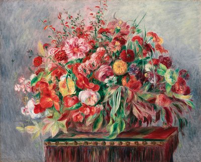 kurv med blomster; Kurv med blomster, 1890 av Pierre Auguste Renoir