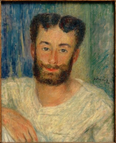 Portrett av en skjeggete ung mann med en utskåret vest (The Bougival Rower) av Pierre Auguste Renoir