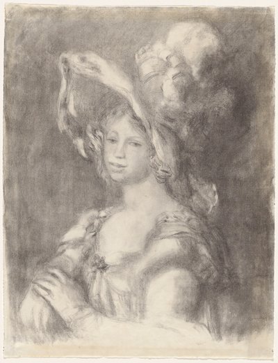 Byste av en ung kvinne (Mlle Dieterle) av Pierre Auguste Renoir