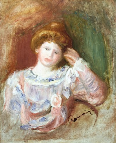 Byste av en kvinne, ca. 1907 av Pierre Auguste Renoir