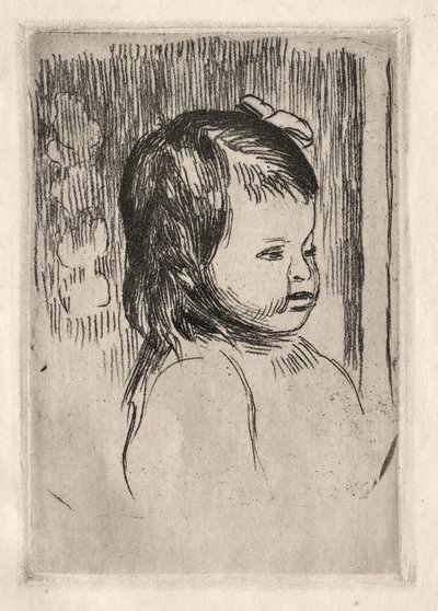Byste av et barn, vendt mot høyre. av Pierre Auguste Renoir