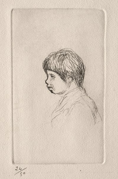 Claude Renoir, i profil. av Pierre Auguste Renoir