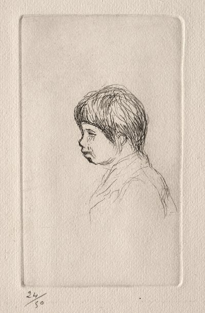 Claude Renoir, kunstnerens sønn, i profil av Pierre Auguste Renoir