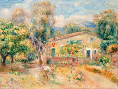 Collettes Farmhouse, Cagnes, 1910 av Pierre Auguste Renoir