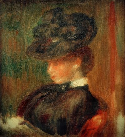 Dame med hatt av Pierre Auguste Renoir
