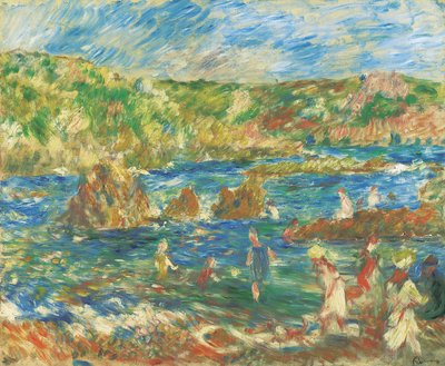 Barn på stranden Guernsey, ca. 1883 av Pierre Auguste Renoir