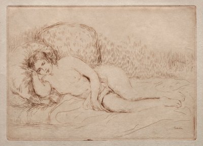 Naken kvinne lyver av Pierre Auguste Renoir