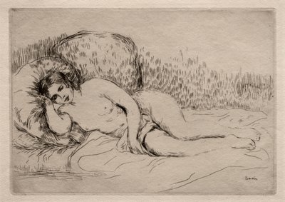 Liggende naken kvinne. av Pierre-Auguste Renoir