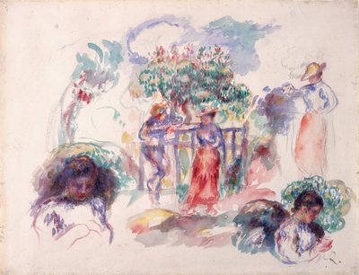 Figurer under et tre, 1880-82. av Pierre Auguste Renoir