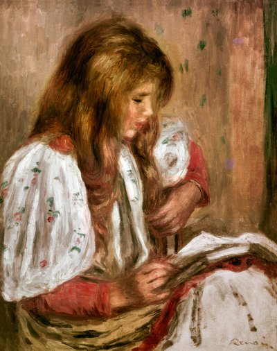 Jente i hvitt av Pierre Auguste Renoir