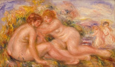 Fire badere (olje på lerret) av Pierre Auguste Renoir