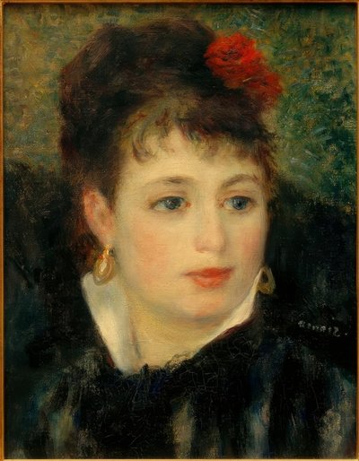 Kvinne med rose av Pierre Auguste Renoir