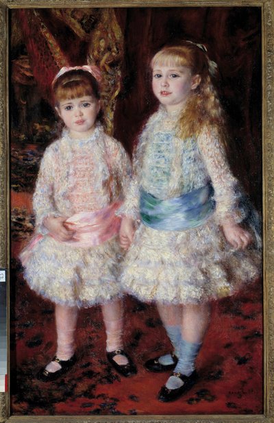 Ganzkörperporträt der Damen Cahen von Antwerpen, Tochter des Bankiers Louis Cahen von Antwerpen (1837-1922) oder Rosa und Blau. Gemälde von Pierre Auguste Renoir (1841-1919) 1881 Sao Paolo, Kunstmuseum von Pierre Auguste Renoir