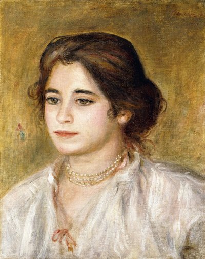 Gabrielle ved halskjedet, 1906 av Pierre Auguste Renoir