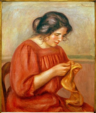 Gabrielle stopper opp av Pierre Auguste Renoir