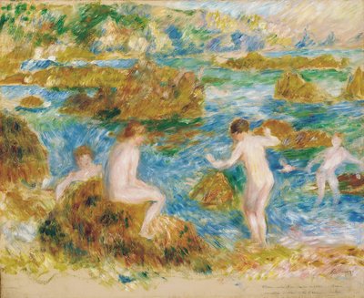 Nakne gutter i steinene på Guernsey av Pierre-Auguste Renoir