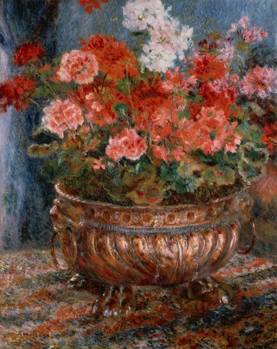 Pelargonier i et kobberbasseng av Pierre Auguste Renoir