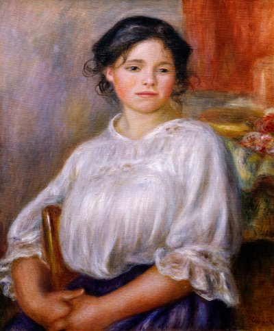 Girl Sitting, av Pierre-Auguste Renoir av Pierre Auguste Renoir