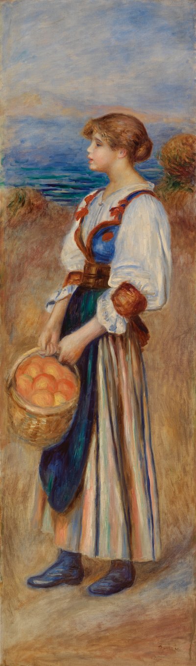 Jente med kurv med appelsiner (Marchande d