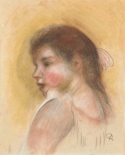 Leder for en ung jente i profil av Pierre Auguste Renoir