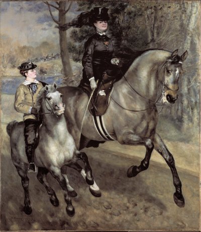 Ryttere (eller ridetur) ved Bois de Boulogne. Maleri av Pierre Auguste Renoir (Pierre-Auguste av Pierre Auguste Renoir