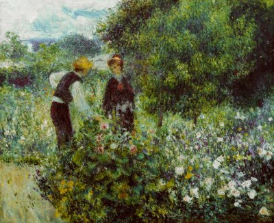 Plukker blomster av Pierre Auguste Renoir