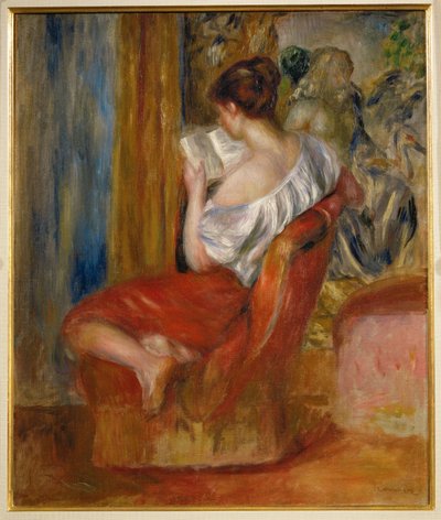 Leseren (olje på lerret) av Pierre Auguste Renoir