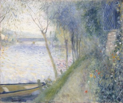 Landskap ved kanten av Seinen med Pont d"Argenteuil av Pierre Auguste Renoir