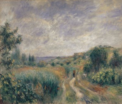 Landskap nær Essoyes Landskap med to figurer på gresset, 1892. av Pierre Auguste Renoir