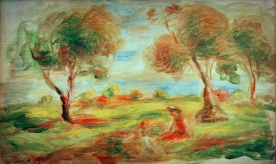 Landschaft bei Cagnes-sur-Mer, mit Menschen von Pierre Auguste Renoir