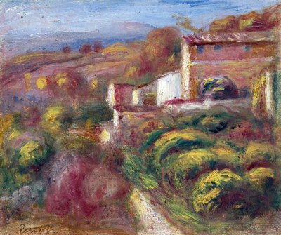 Postkontor (Cagnes sur mer) - Maleri av Pierre Auguste Renoir (1841-1919), - Olje på lerret av Pierre Auguste Renoir