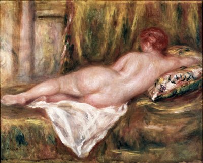 Nakent lag sett fra rygg eller hvile etter bad (olje på lerret av Pierre-Auguste Renoir